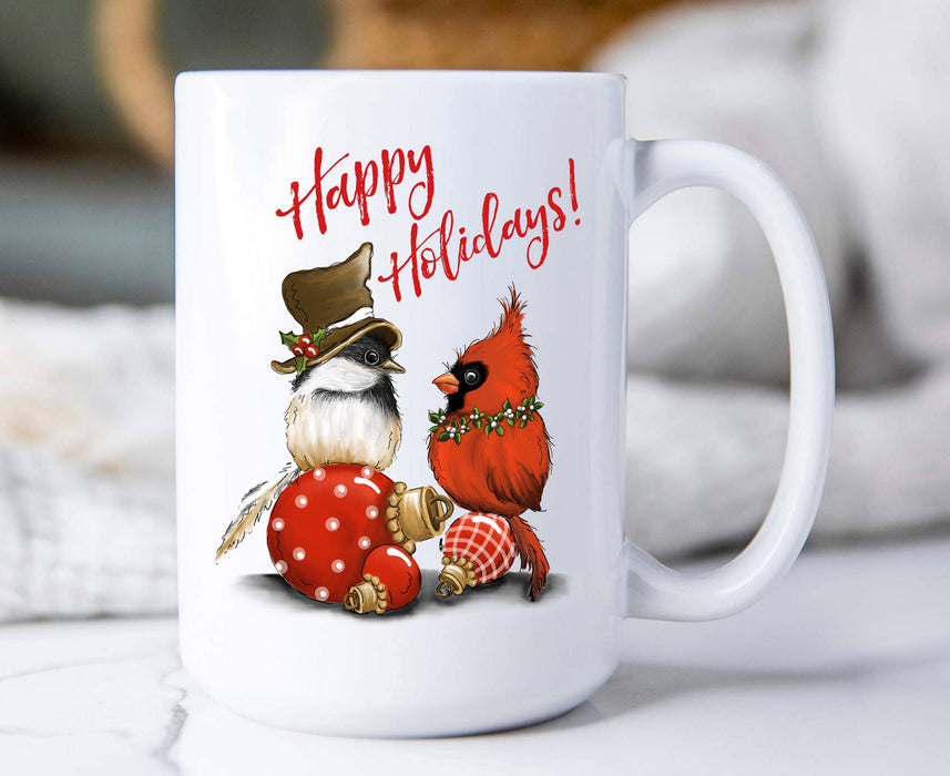 Christmas Birds Cardinal Coffee Mugs