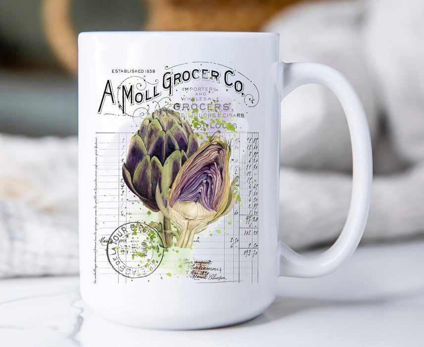 Vintage Farmhouse Artichoke Vegetables Coffee Mug