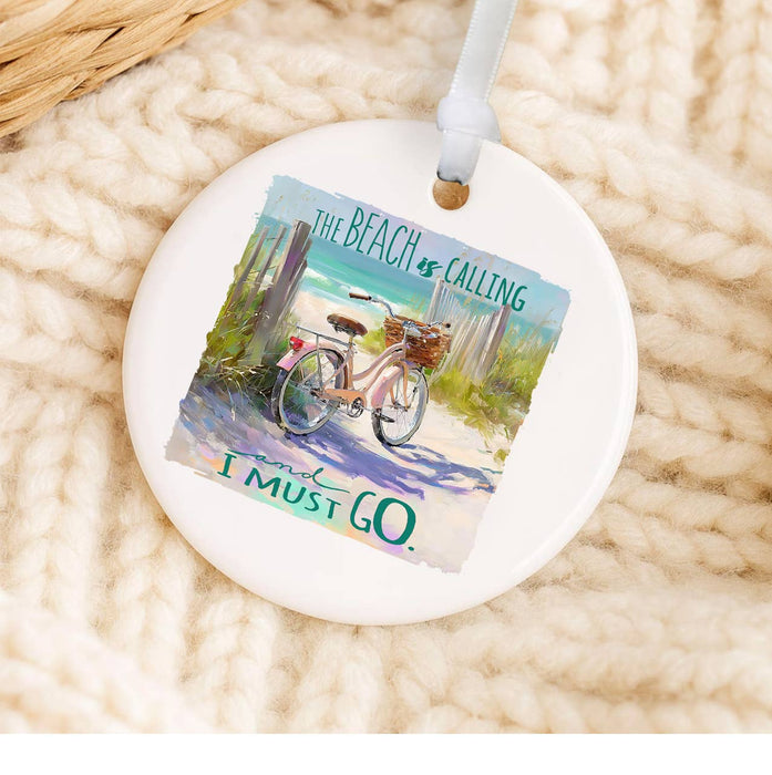 The Beach is Calling Bicycle Ornament