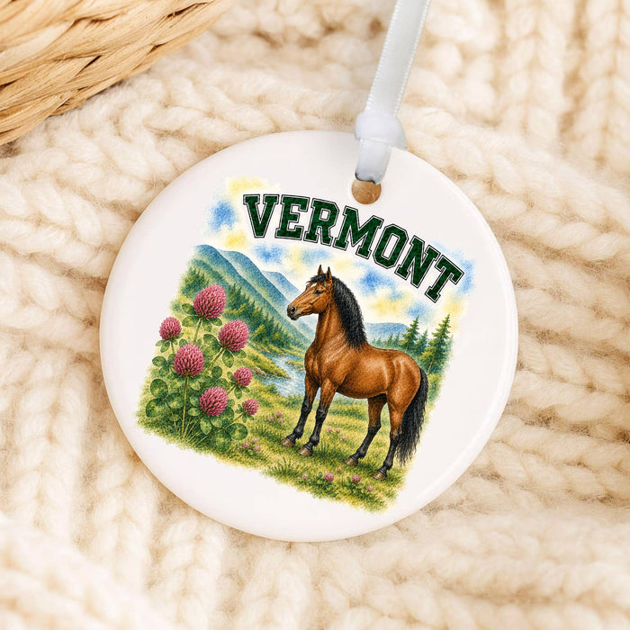 Vermont State Bird and Animal Ornament