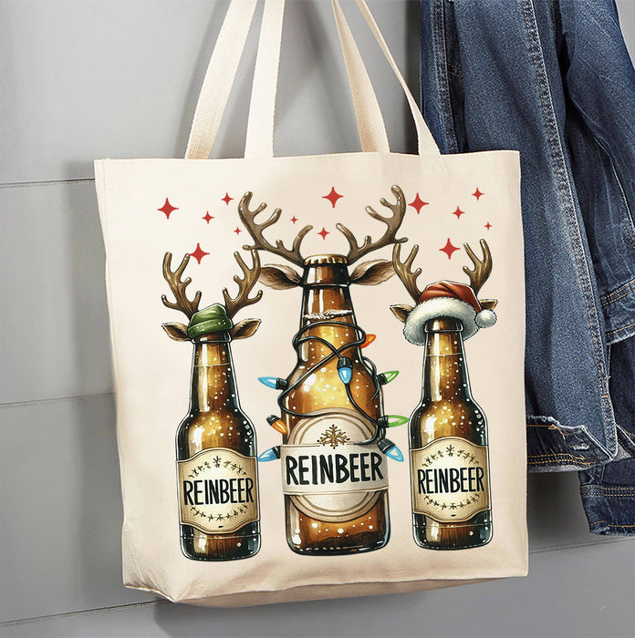 Christmas Reinbeer Canvas Tote Bag