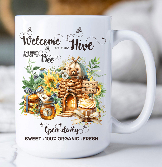 Welcome to Our Hives bees Coffee Mug