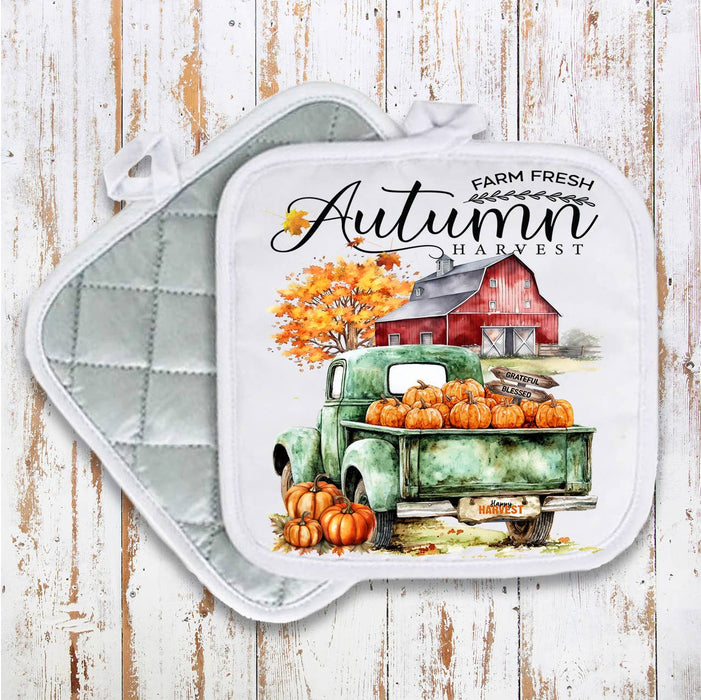 Fall farm Fresh Autumn Pot Holder Oven Mitt