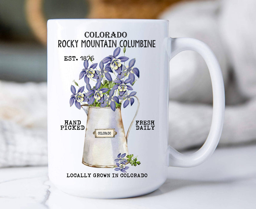 Colorado State Flower Columbine Coffee Mug