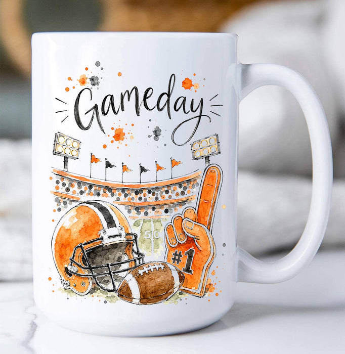Gameday Football Orange & Black Coffee Mug