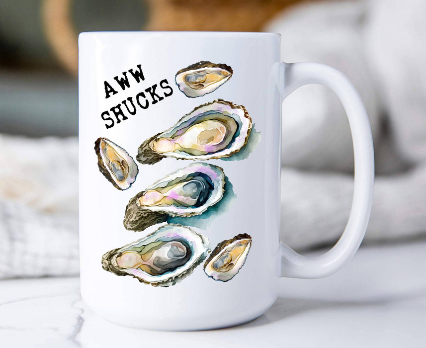 Oysters Aw Shucks Coastal Beach Coffee Mug