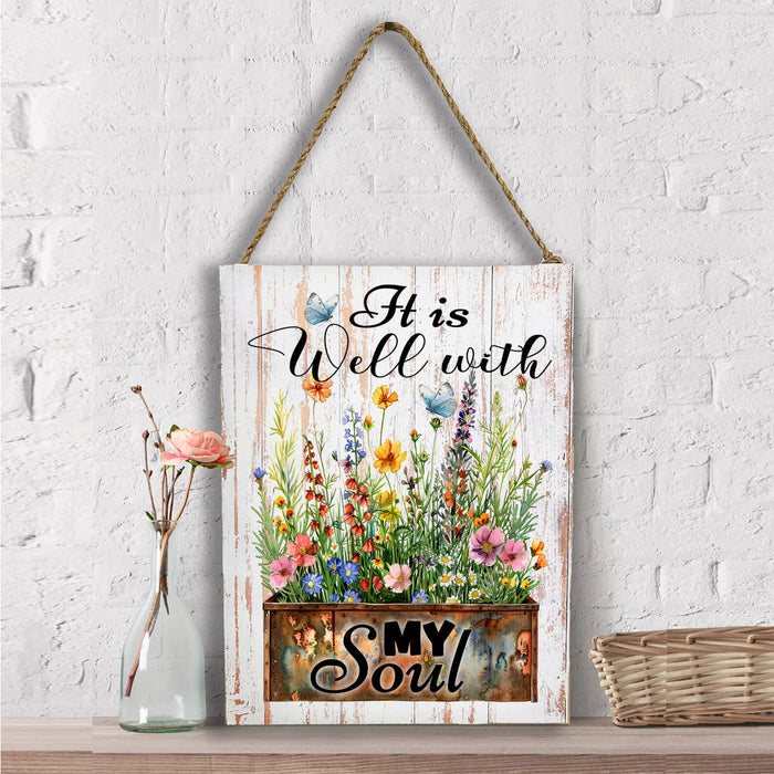 It Is Well with My Soul Flowers Spiritual Wall Decor