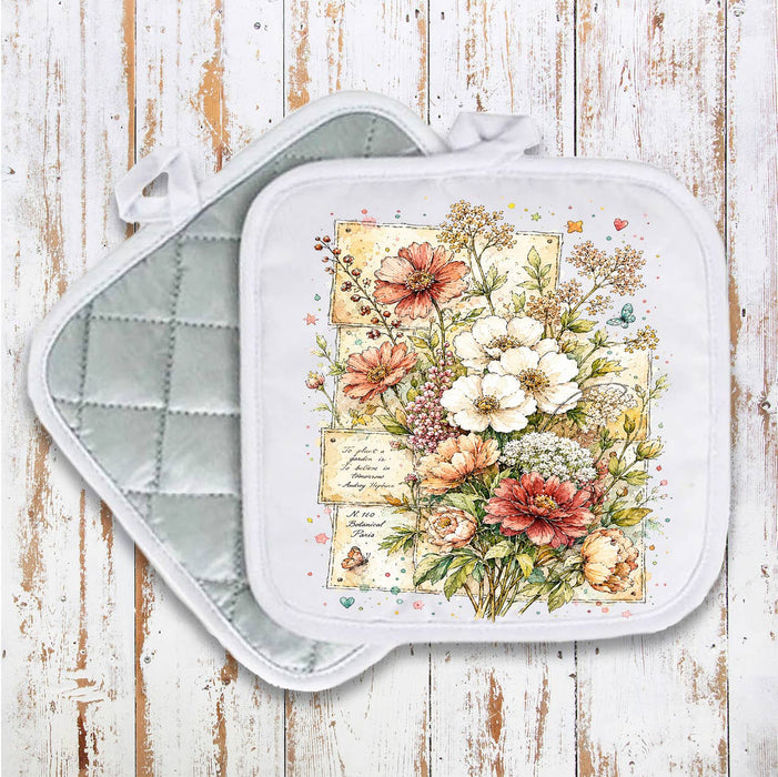 Vintage Spring Wild Flowers Pot Holder