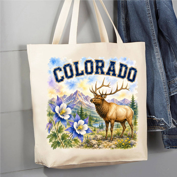Colorado State Bird and Animal Canvas Tote Bag