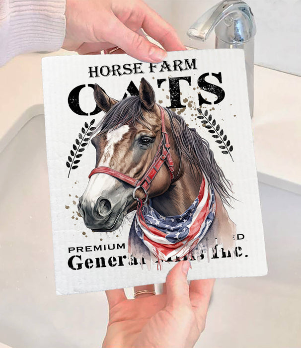 Horse Farm Oats Farmhouse SWEDISH DISH CLOTH