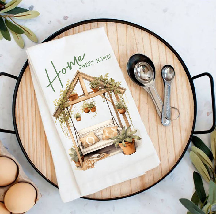 Home Sweet Home Proch Swing Flour Sack Tea Towel