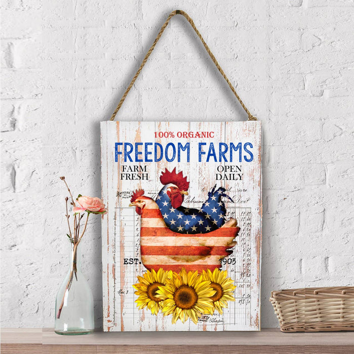 Freedom Farms Patriotic Chickens Wall Decor