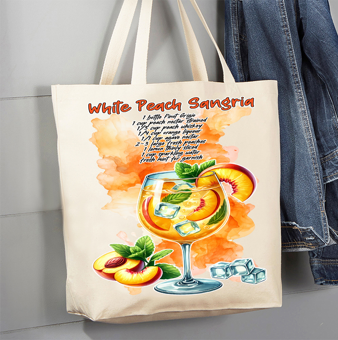 Summer Cocktail Peach Sangria Canvas Tote Bag