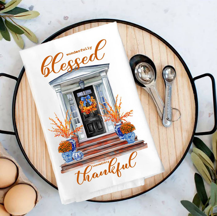 Wonderfully Blessed Front Door Porch Tea Towel