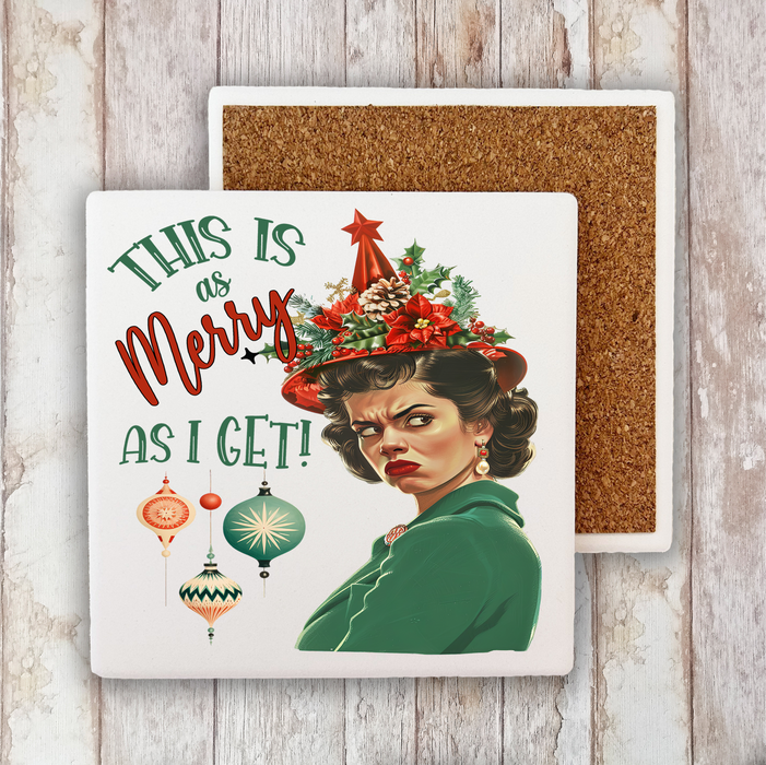 Christmas Funny This is my Merry Stone Coaster