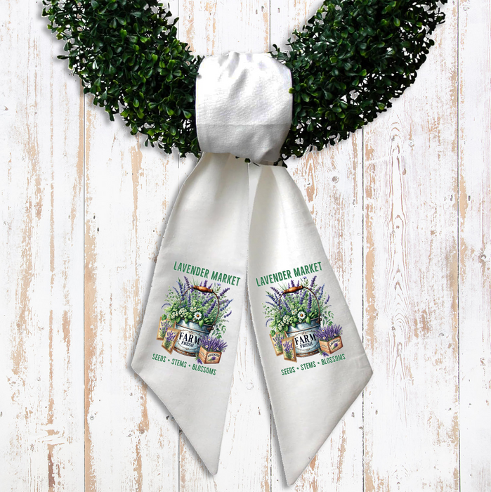 Lavender in Buckets Market Wreath Sash