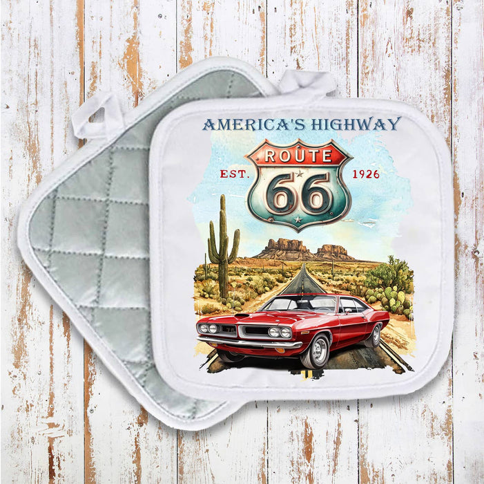 Route 66 America's Highway Pot Holder Oven Mitt