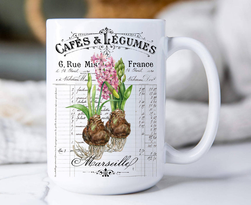 French Spring Bulbs Florals 15 oz Coffee Mug