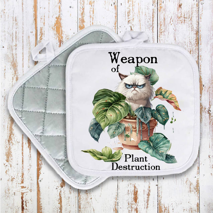 Weapon of Plant Destruction Cat Pot Holder Oven Mitt