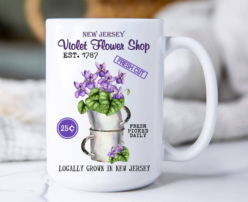 New Jersey State Flower Purple Violet Coffee Mug