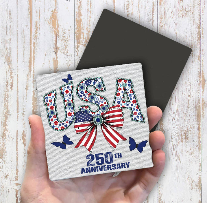 Patriotic USA Bow 250 Anniversary America Magnet Fridge