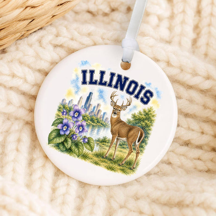 Illinois State Bird and Animal Ornament
