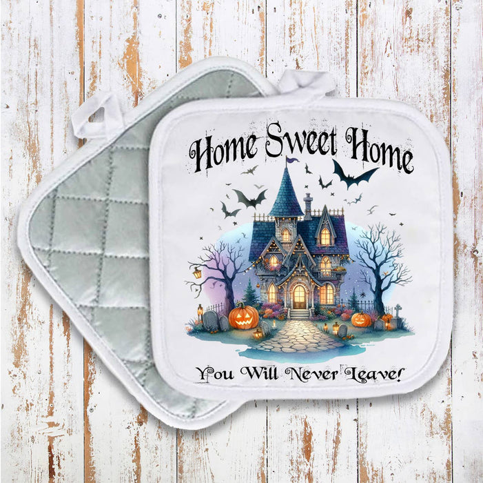 Halloween Mansion Home Sweet Home Pot Holder Oven Mitt