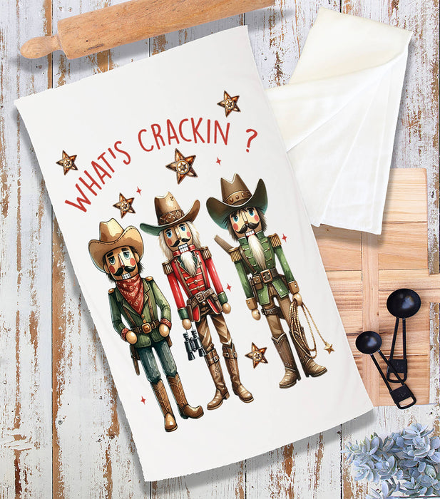 Christmas Western Cowboy Nutcrackers Terry Towel