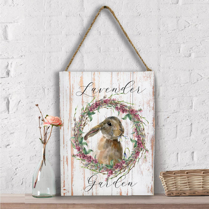 Spring Bunny Lavender Garden Wall Decor