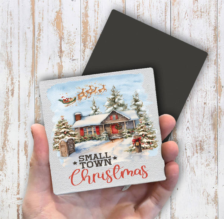 Small Town Christmas Santa Magnet Fridge
