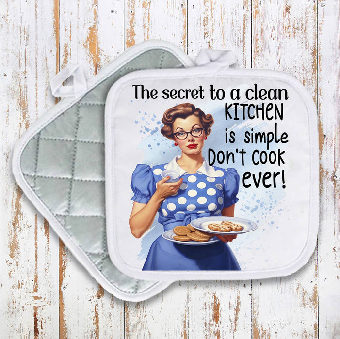 Clean  Don't Cook Funny Pot Holder Oven Mitt