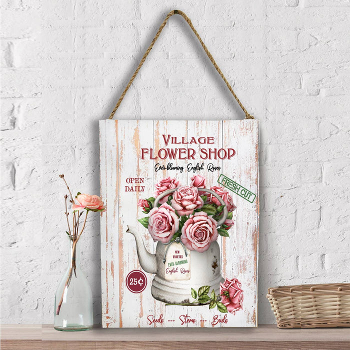 Village Flower Shop Roses  Wall Decor