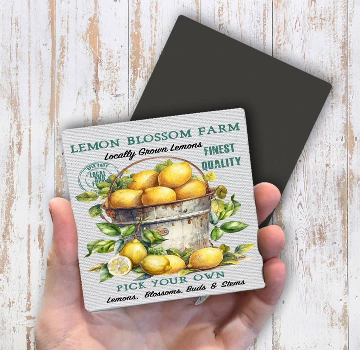 Bucket of Lemon Blossom Farm Magnet Fridge