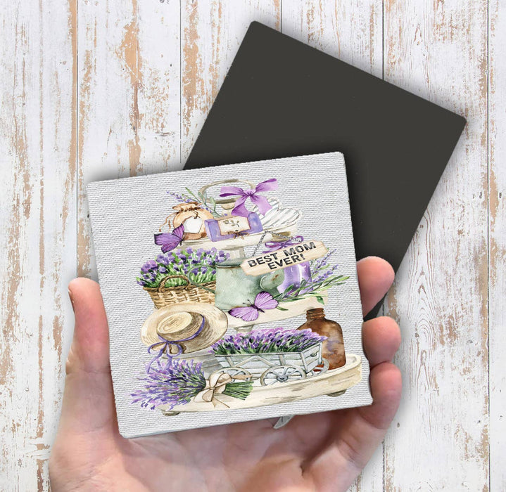 Mom Mother Best Ever Garden Lavender Magnet Fridge