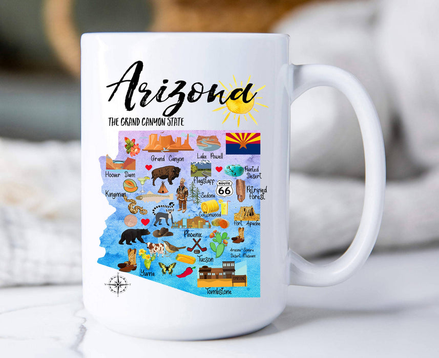 Arizona State Map Souvenir Coffee Mug