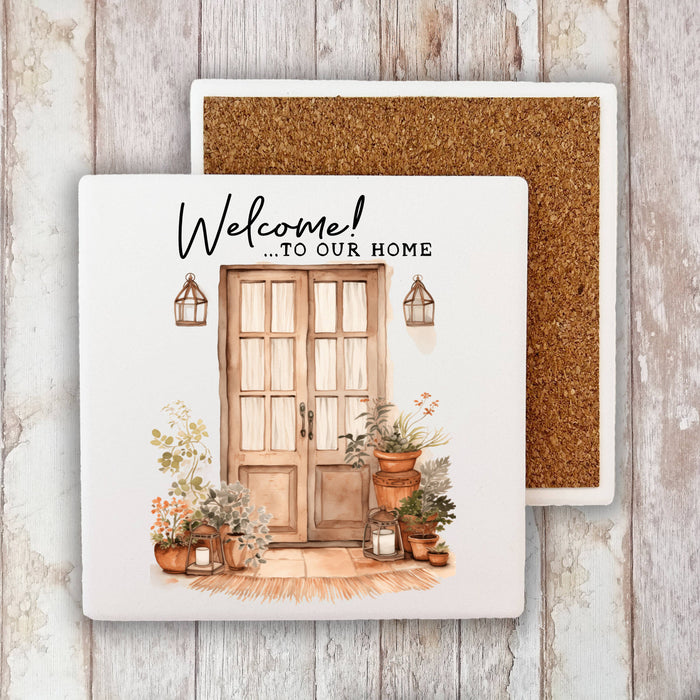 Welcome to our Home Front Door Stone Coaster