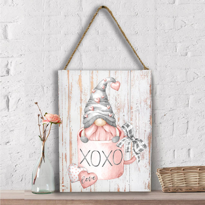 Valentine Gnome Love Coffee Cup  Wall Decor