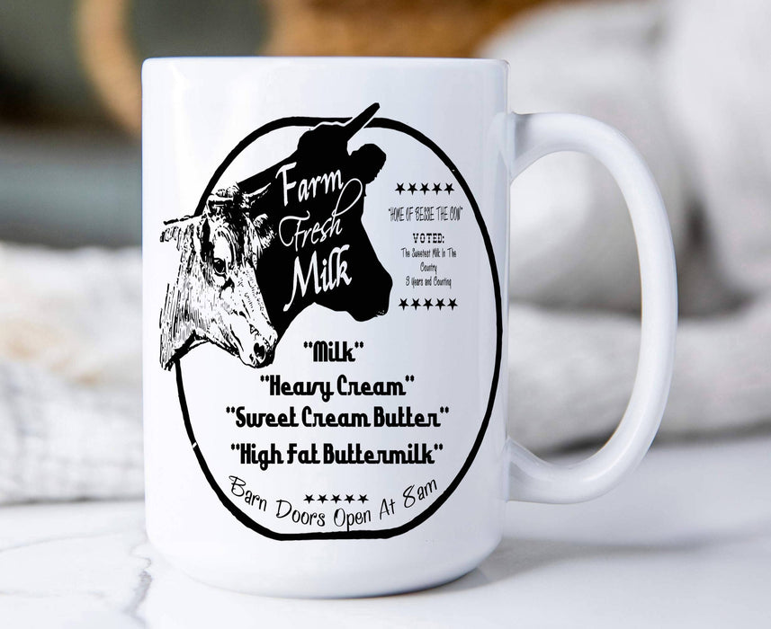 Country Farm, Farm Fresh Milk, Coffee Mugs