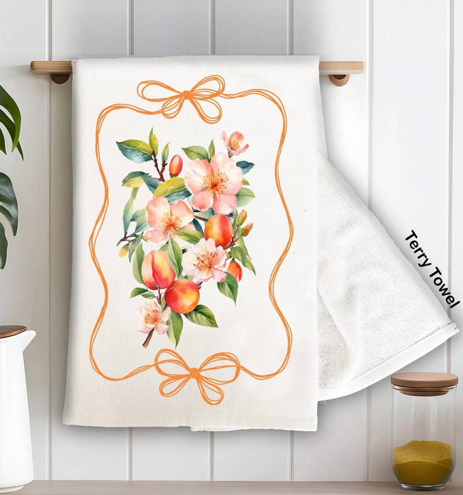 Vintage Peaches Kitchen Terry Towel