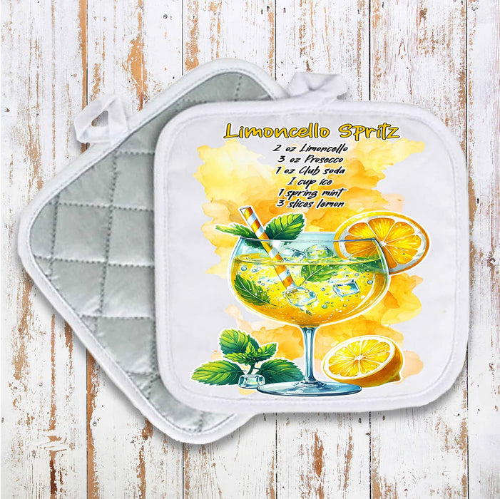 Summer Cocktail Limoncello Spritz Pot Holder Oven Mitt