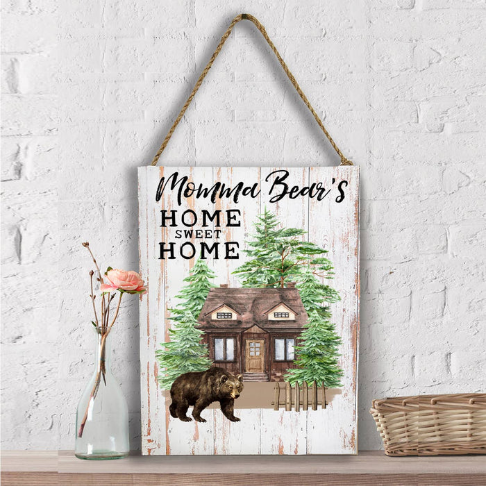 Momma Bear Home Sweet Home Cabin Wall Decor