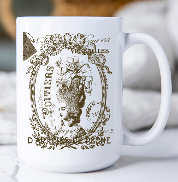 Vintage Shabby Chic French Lady Coffee Mug