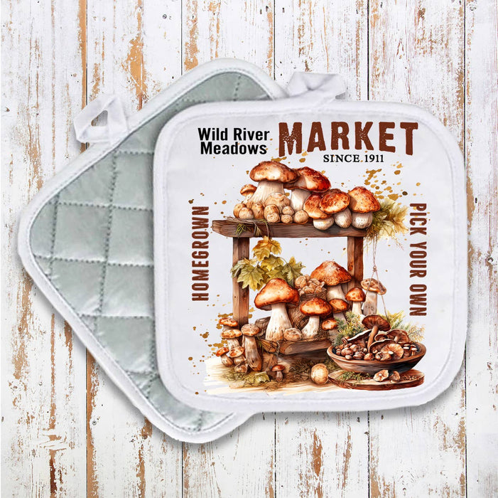 Wild River Mushroom Market Pot Holder Oven Mitt