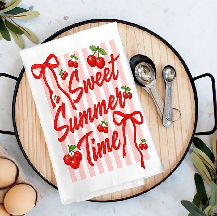 Sweet Summer Time Cherry Tea Towel