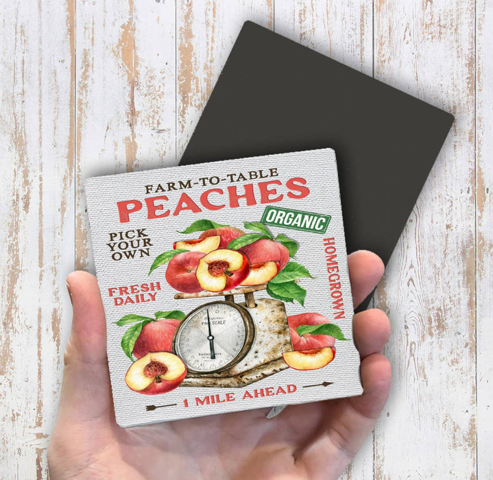 Modern Farmhouse Fresh Peaches Magnet Fridge