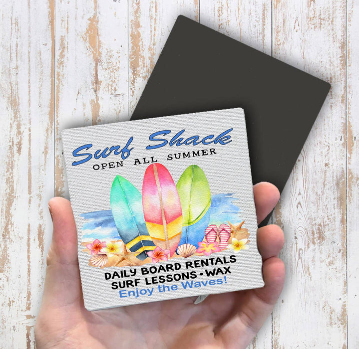 Surf Shack Enjoy the Waves Beach Magnet Fridge