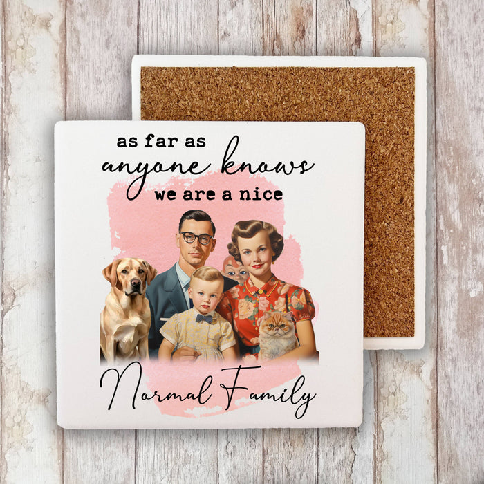 We are a nice normal Family Funny Stone Coaster