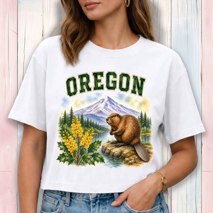 Oregon State Bird and Animal Cropped T-Shirt
