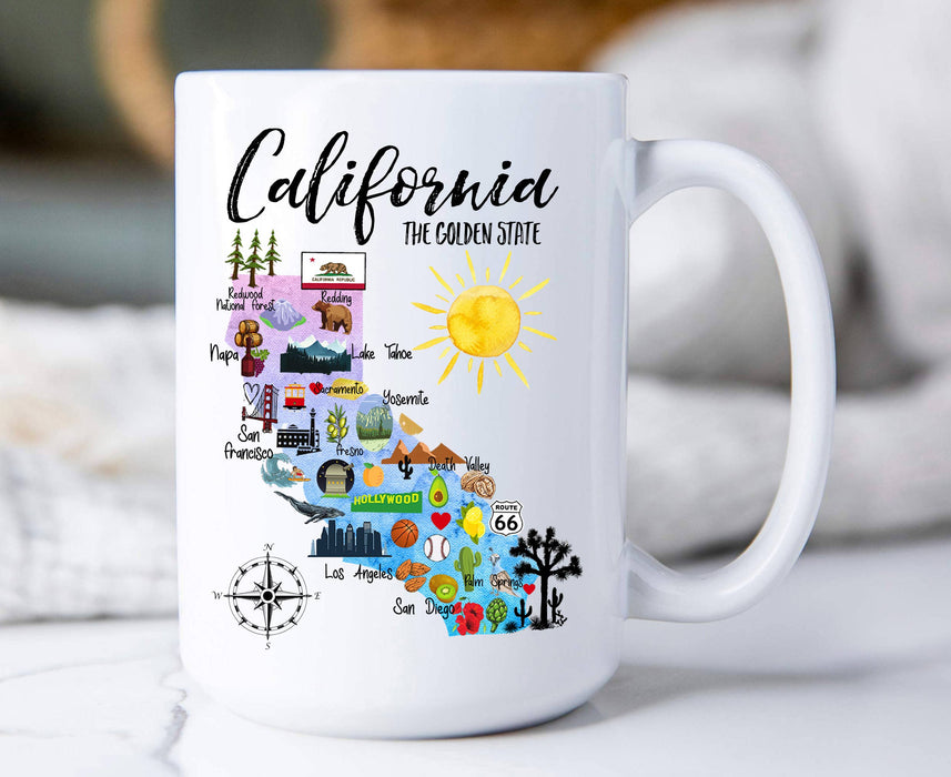 California State Map Souvenir Coffee Mug