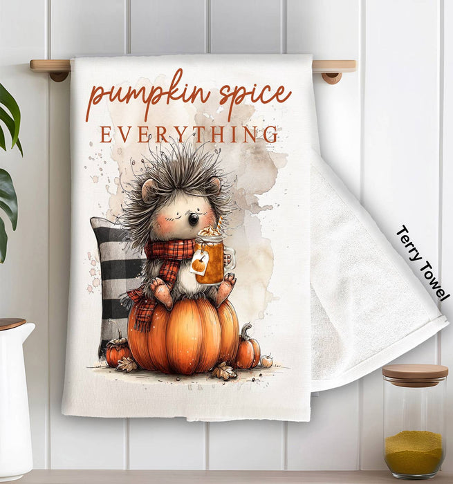 Pumpkin Spice Evrything  Kitchen Terry Towel
